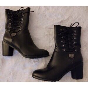 Milwaukee Performance Women's Black Riding Boots Heels Size 11 Motorcycle Boots